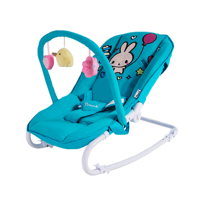Pouch多功能便携卡通婴儿摇椅 蓝绿色