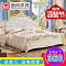 曲尚（Qushang）床 欧式真皮床 双人床1.8米 1.5米公主床家具 法式床婚床 1.5*2雕花床+2柜