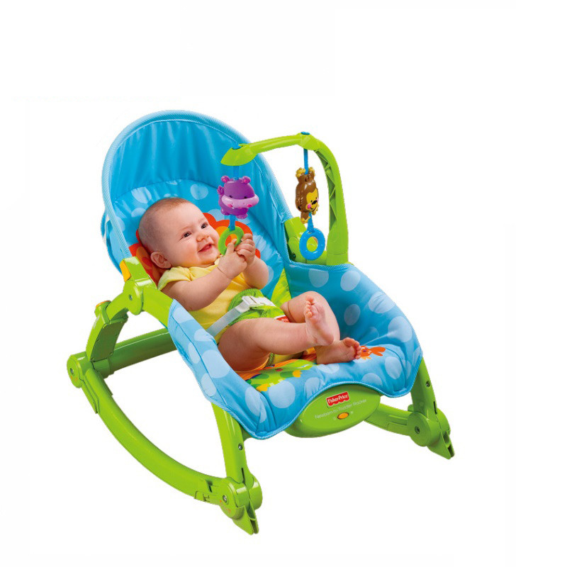 费雪Fisher Price婴幼儿多功能轻便可拆摇椅 可折叠 梦幻乐园款GPJ86 可爱动物摇椅W2811