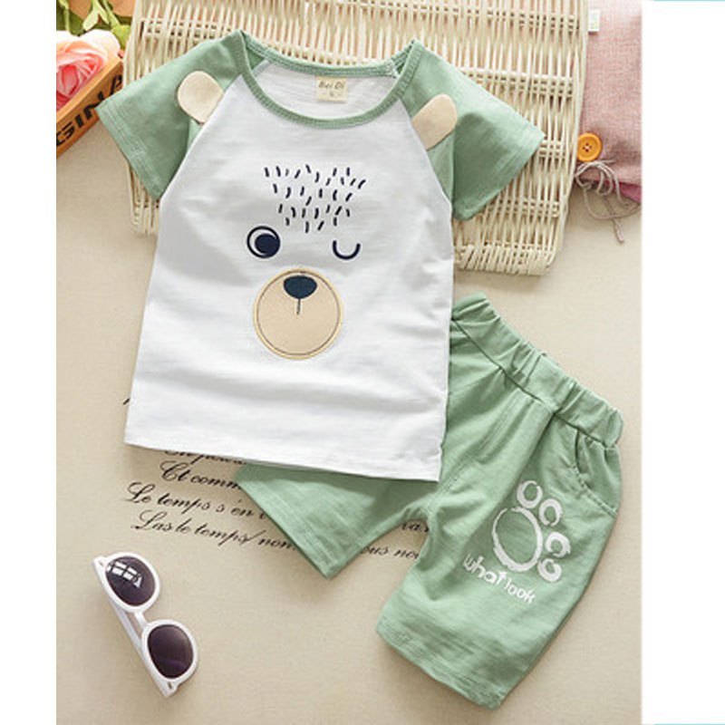 儿童短袖套装男夏1-3岁宝宝夏装2017两件套韩