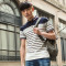韦斯普 POLO衫男短袖2017新款韩版修身条纹翻领T恤男装保罗衫D2系列 灰色17607 M码