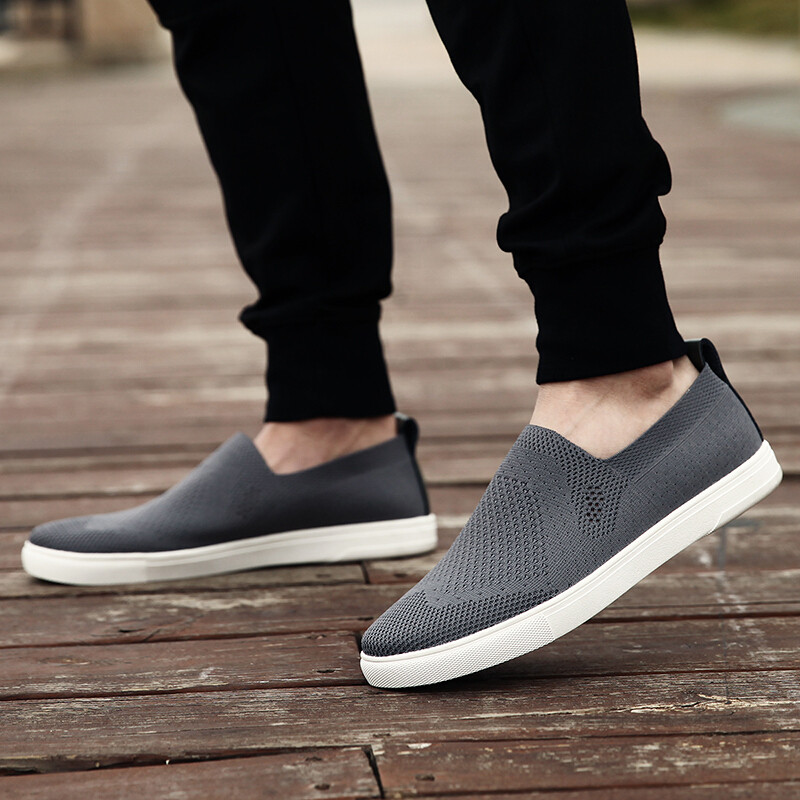 彭于晏同款夏季休闲鞋男韩版飞织网面透气板鞋