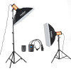 神牛（Godox）小精灵250SDI 250W 摄影棚套装两灯影室闪光灯 摄影柔光箱拍照灯