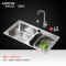 箭牌（ARROW）304不锈钢厨房水槽 单槽洗菜盆厨房洗手盆 带龙头洗菜盆水槽AE552151系列 左群（含龙头套餐）