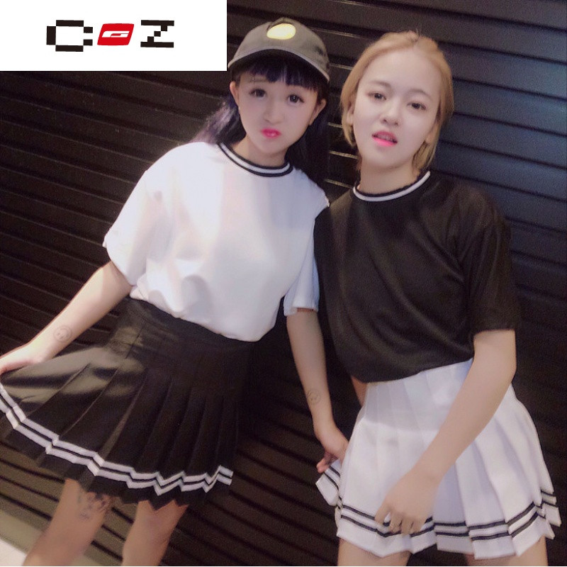CZ潮流品牌ulzzang闺蜜套装裙纯棉宽松T恤女