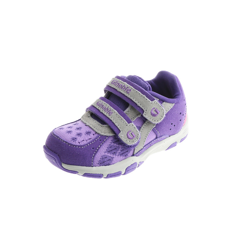 基诺浦 春秋款机能鞋宝宝学步鞋透气飞织系列婴儿秋童鞋 紫色灰色TXG326 8码/16.5cm