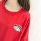 歌诺瑞丝2017秋季女装新款韩版宽松百搭字母印花长袖卫衣女7231 红色 XL
