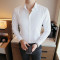 新款男士商务纯色衬衫职业工装免烫衬衫1502712852852 2XL 藏青色