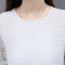 歌诺瑞丝2017秋季女装新款韩版宽松蕾丝花边拼接条纹牛仔连衣裙女6611 XL 白色