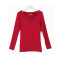 纤丝鸟羊毛暖素保暖内衣女士蕾丝花边 莫代尔羊毛单件秋衣加厚棉毛衫单件上衣保暖内衣15516 M（160） 紫红色