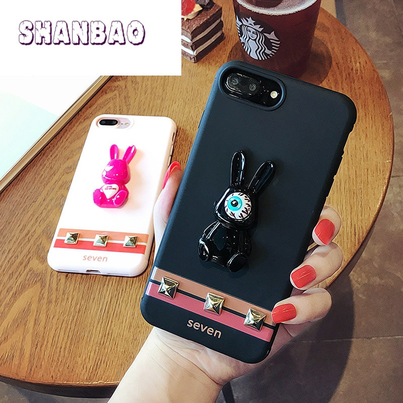 SHANBAO立体兔子柳钉苹果7手机壳7P可爱卡