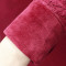 歌诺瑞丝2017秋冬女装新款韩版气质修身加绒加厚中长款大码蕾丝连衣裙女976 L 酒红色