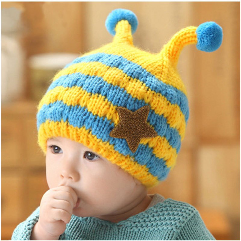 女宝宝秋冬季婴儿帽子6-12个月儿童毛线帽冬天