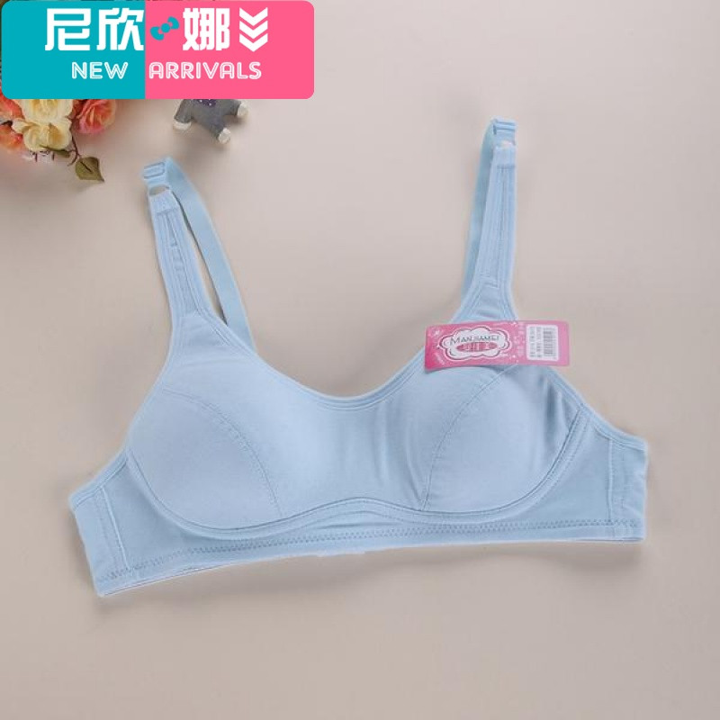 新品2017新款少女内衣无钢圈文胸发育期薄款高中小学生无海绵胸罩搭扣