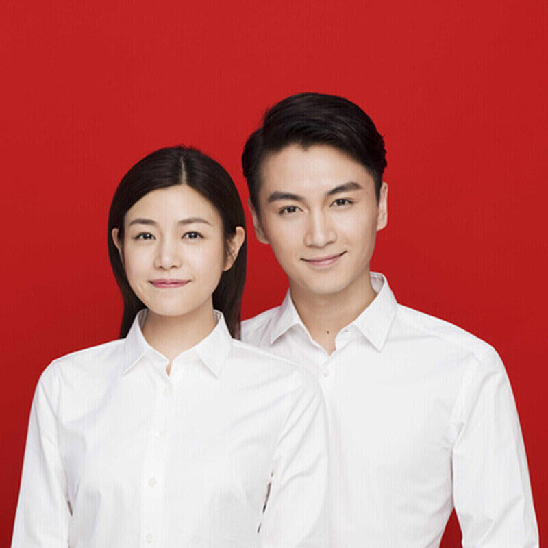 领证登记结婚照证件照毕业照情侣装男女长袖棉白衬衣拍照衬衫上l