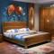 天惠子 实木床 现代中式特价1.2/1.5/1.8米实木床木质胡桃色双人床带抽屉高箱床 单床+2*床头柜（颜色备注）