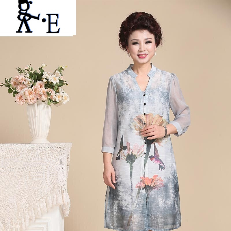 唯帝歌新款中年女夏装秋装上衣中老年气质妈妈