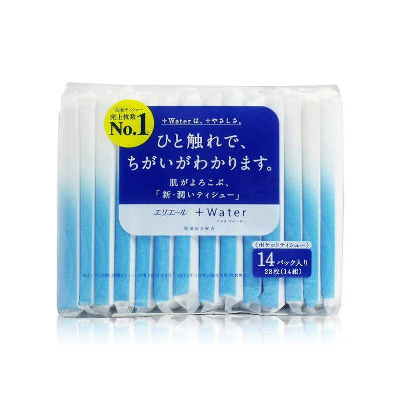 GOO.N大王 日本进口 elleair 感冒擦不伤鼻子保湿超柔软抽纸单包抽数中规格卫生纸纸巾 口袋装 14包