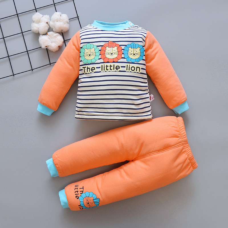 2017婴儿棉衣两件套2岁男宝宝秋装3女童冬装