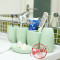 欧式卫浴五件套陶瓷创意简约新婚礼物浴室用品牙杯漱口杯洗漱套装 默认尺寸 蓝色卫浴+伊可花瓶