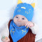 贝迪牛+新生儿胎帽婴儿帽 男女宝宝帽三角巾套装 均码（0-12个月） 粉色猫队长棉帽2件套