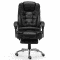 电脑椅子舒适家用办公室旋转休闲老板座椅职员皮椅凳子办公椅靠背_0 黑色带搁脚可躺送双按摩