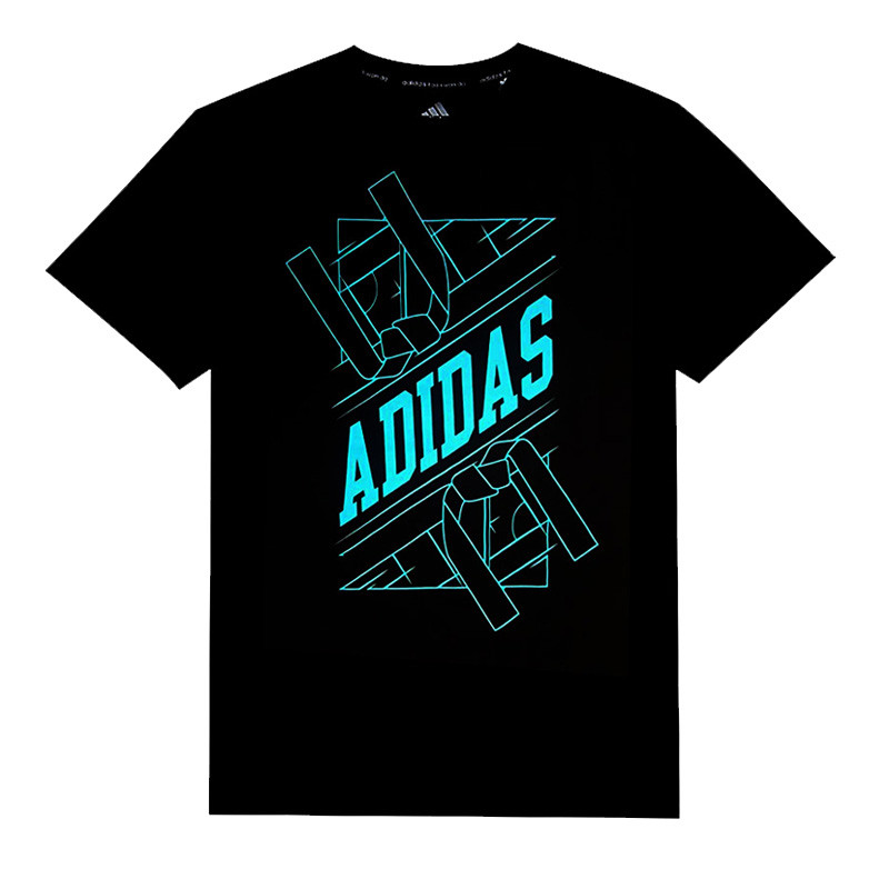 正品阿迪达斯跆拳道adidas男装2018春季新款短袖T恤运动服 2XL ADITSG1-BBU