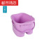 带盖加高加厚足浴桶带盖按摩泡脚桶足浴盆塑料洗脚桶洗脚盆家用桶 紫色中号(无盖)