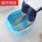 加厚加高洗脚桶养生桶泡脚桶按摩保温带提手塑料足浴盆家用 大号蓝色(有盖)·送水勺