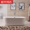家用古典浴缸豪华加固浴池浴室小户型落地功能洗手间靠墙多功 &asymp1.3m 红白空缸+下水器