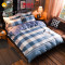 南极人(NanJiren)家纺 纯棉四件套全棉斜纹绗缝床品套件 床上用品时尚1.5m床1.8米床被套床单 适用1.5/1.8m床-被套2.0*2.3m 草莓+浅粉