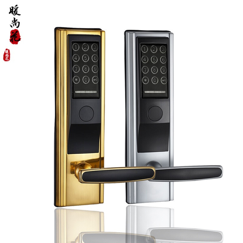 洋子（YangZi）电子密码门锁磁卡感应锁密码锁刷卡锁家用智能密码门锁6188密码+刷卡银_1 密码+刷卡银色(左内)