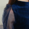 歌诺瑞丝GENUORUISI2018春季女装新款韩版复古修身蕾丝雪纺衫女1173 L 蓝色
