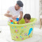 塑料婴儿儿童浴盆泡澡加厚洗澡超大号浴缸特大木桶 加大号粉色+盖子