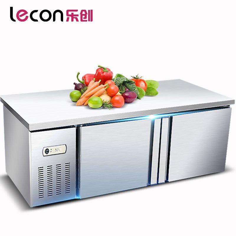 乐创(lecon) 冷冻1.8米工作台商用冰箱冰柜直冷卧式冷柜 不锈钢冷冻保温厨房操作台 机械控温