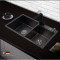 纳米304不锈钢水槽加厚手工盆双槽黑色洗菜碗盆洗菜池新款 纳米黑75*41【A套餐】
