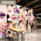 美容美店红唇美女拼图墙纸壁画3D立体个性服装店背景墙商场壁纸_3 无缝亮面真丝布（整张）