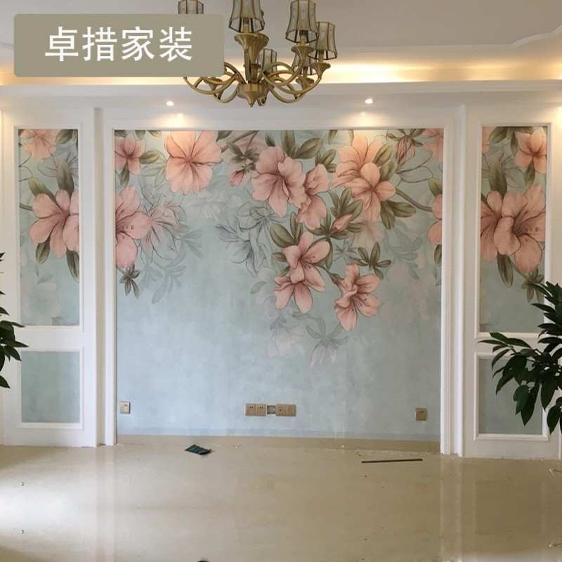 定制大型壁画墙纸客厅沙背景墙壁纸卧室床头田园墙纸后花园 5d凹凸无缝工艺