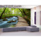 无缝小桥流水3d壁画森林自然风景客厅卧室电视沙背景墙纸壁纸画 无缝无纺布（整张/平方）