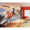 无缝墙纸3D壁画中式客厅沙电视背景墙防水壁纸油画八骏图马墙布 无缝油画布（整张/平方）