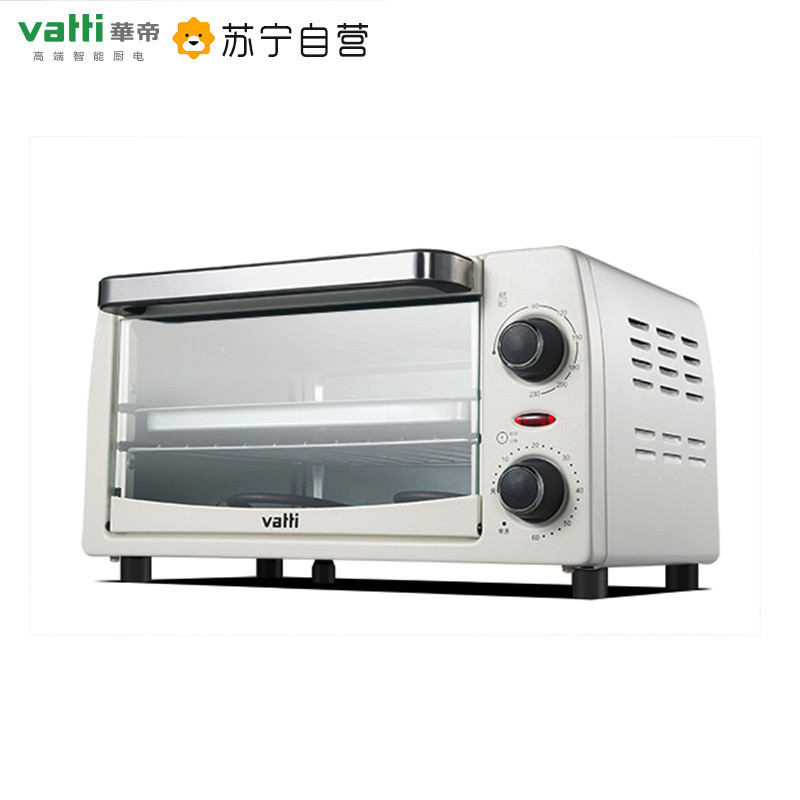 华帝（vatti）KXSY-10GW01 电烤箱 家用多功能迷你烘焙小烤箱 10升容量 双层烤位 机械式定时控温 白色