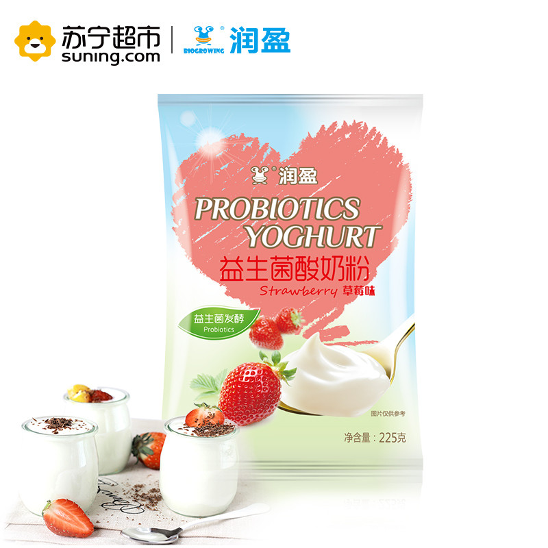 润盈 益生菌酸奶粉（草莓味） 225克