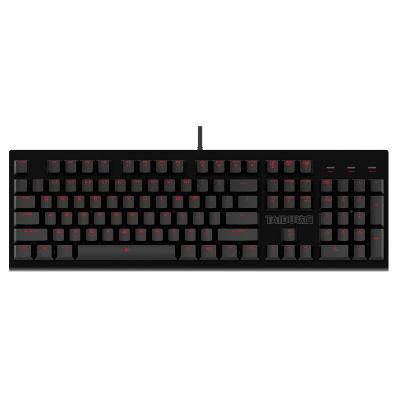 钛度(Taidu)金属师电竞机械键盘 黑色Cherry红轴 RGB灯带 104键
