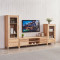 A家 电视柜 北欧实木电视柜茶几组合储物柜边柜客厅家具现代简约风格 胡桃木色-电视柜