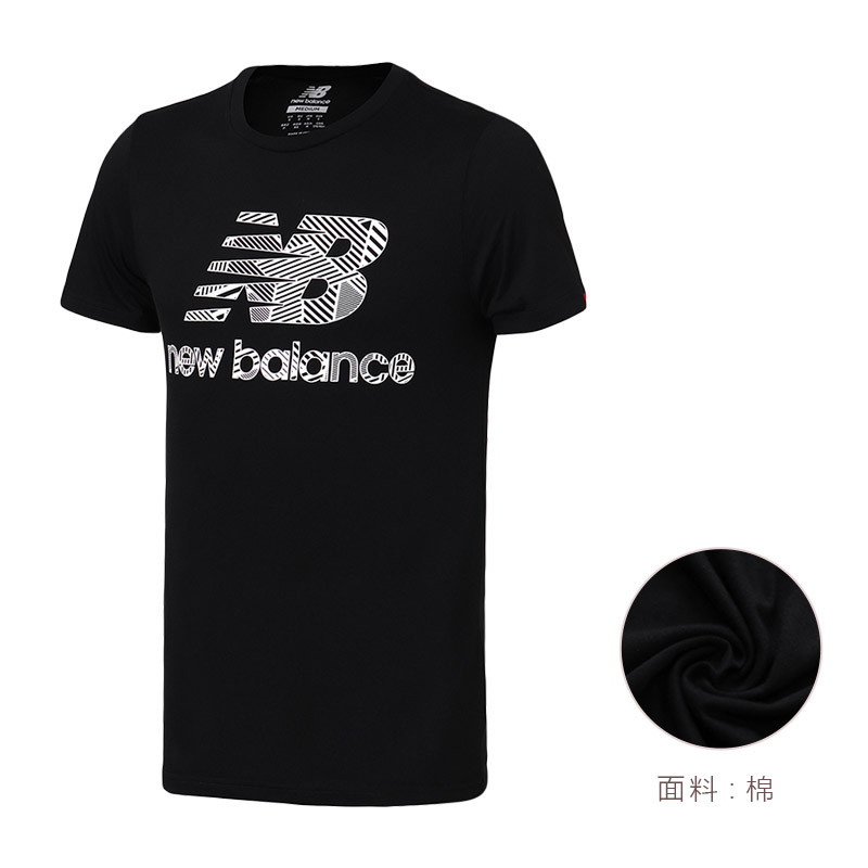 New Balance/NB男短袖T恤新款夏季针织圆领休闲上衣AMT81594 S AMT81594-BK黑色