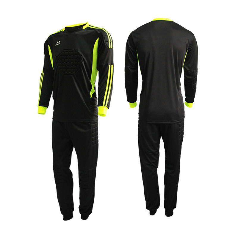 HEALTH海尔斯 SM9901足球守门员服 足球服套装 男女通用比赛训练服 S 炫酷黑