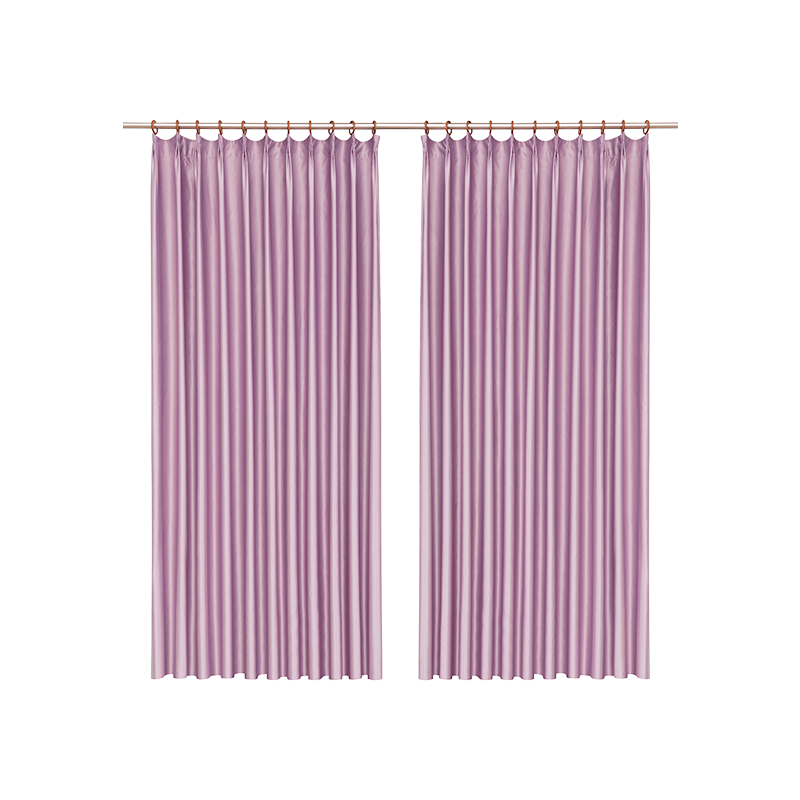 苏宁极物仿丝质感柔滑基础素色窗帘 粉紫色 2.25m宽×2.6m高（片）