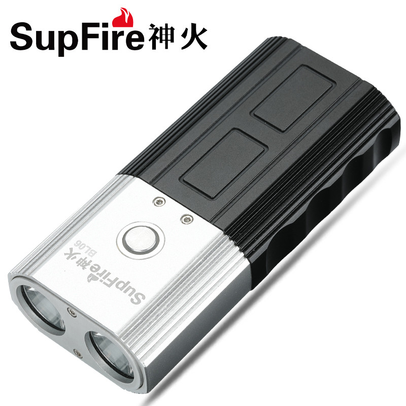 supfire神火bl06自行车骑行手电灯可充电锂电池USB可当充电宝 黑色