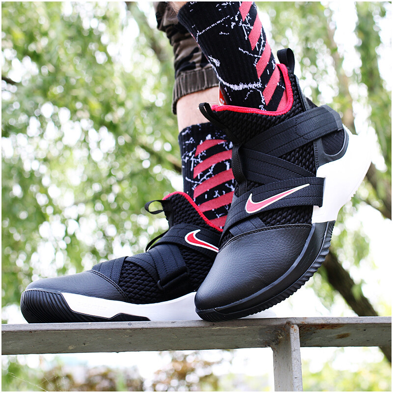 Nike 耐克官方 LEBRON SOLDIER XII SFG EP 男子篮球鞋AO4055-100 45 AO4053-001黑/红色