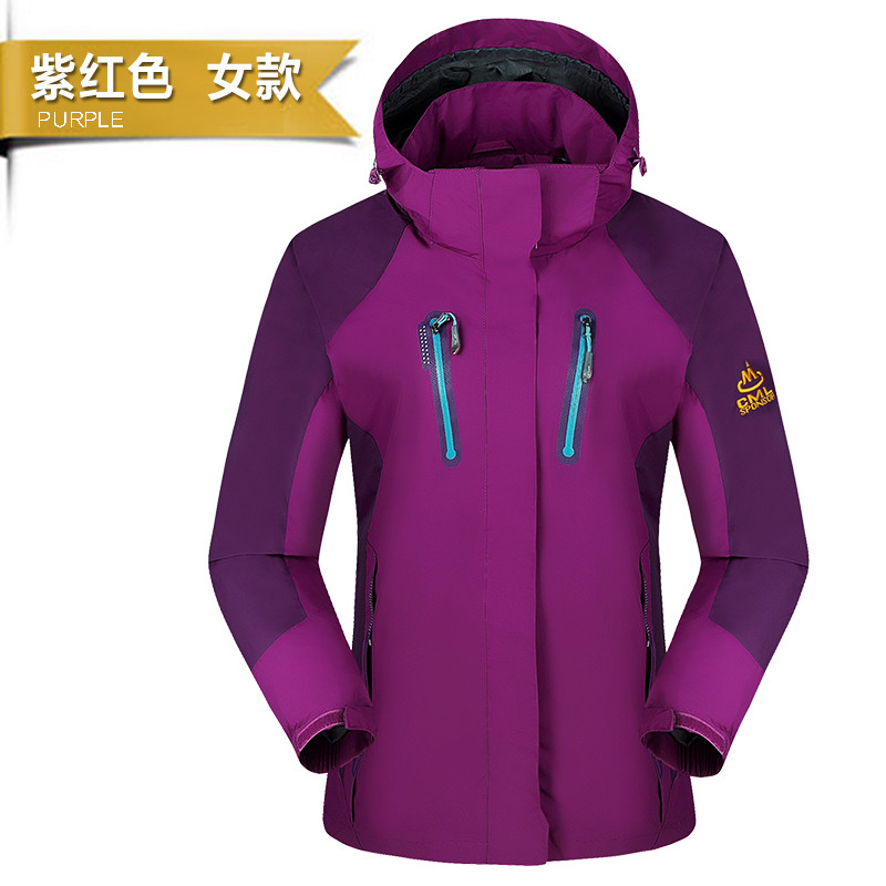 凯仕达户外服装男女休闲登山服情侣薄款外套防水透气冲锋衣BSB16011_1 女款-紫色 2XL
